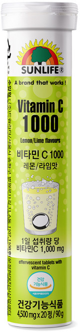 선라이프 발포 비타민 C 1000 레몬 라임맛, 20정, 1개