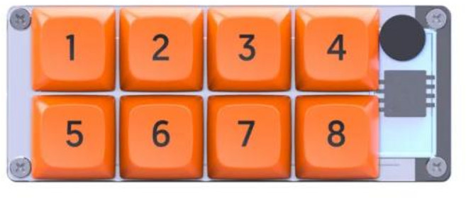 매크로키보드 기계식 8 키 프로그래밍 가능 완전 핫 스왑 스위치 4 색 RGB 라이트 게임용 미니, 적축, 1) transparent - 빨간색 스위치, 없음