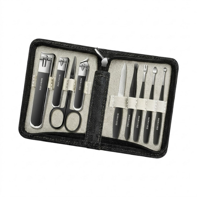 타니아홈 오래쓰는 손톱깍기 9종 세트 발톱 휴대용, 1개, 블랙