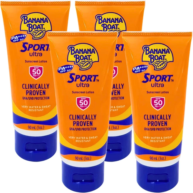 바나나보트 스포츠 SPF50+ 퍼포먼스 선스크린 로션 banana boat, 4개, 90ml - 쿠팡
