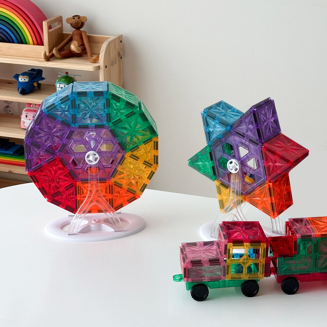 맥킹덤 맥타일즈 자석블럭 관람차 교구 44PCS, 1개