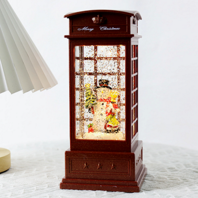 루미에르 크리스마스 소품 스노우볼 오르골 워터볼 무드등 인테리어 장식, 5.전화부스, 눈사람