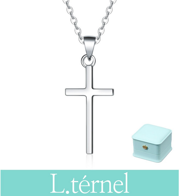 르떼르넬 LSSNC010 Sterling Silver 리얼 법정 순은 925 기본 심플 베이직 십자가 크로스 여자 실버 목걸이 은목걸이