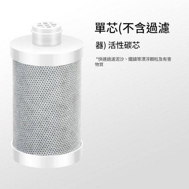 MMMH 白色款 PP棉前置濾水器 快速過濾水中泥沙鐵鏽, 單活性炭濾芯