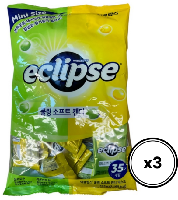 이클립스 쿨링 소프트 캔디 믹스드, 525g, 3개