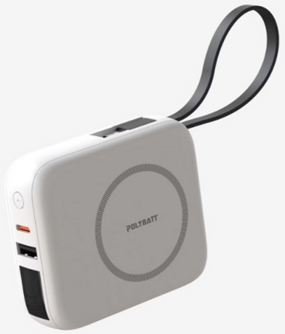 勁祥科技 POLYBATT 多功能無線快充行動電源10000mAh 無線充電 快速充電 輕巧便攜, 白色, T10