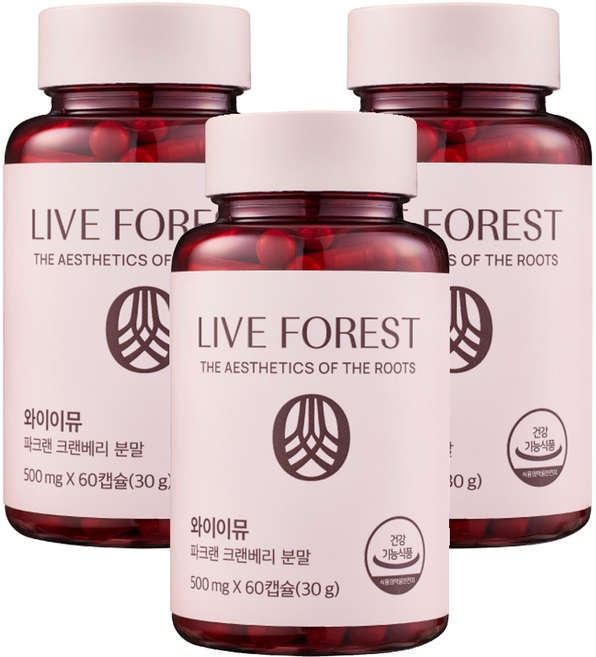 라이브포레스트 와이이뮤 요로 케어, 3박스, 60정