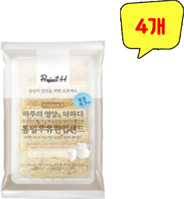 삼립)프로H.통밀우유샌드, 4개, 100g