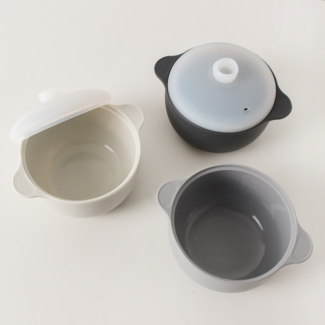 실리샵 국산 플래티넘 실리콘 계란찜용기 전자레인지용기 500ml, 찜용기(라인형) 딥그레이, 1개