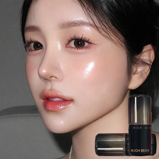 하이라이터 스틱 글로우 스틱 물광 광채 하이라이트 하이드레이팅 스틱 얼굴 콧대 광펄스틱 얼굴 코 하이라이트 물광 블러셔 스틱 내추럴 브라이트닝 젤리 하이라이트 물광 스틱, 1개, 101#