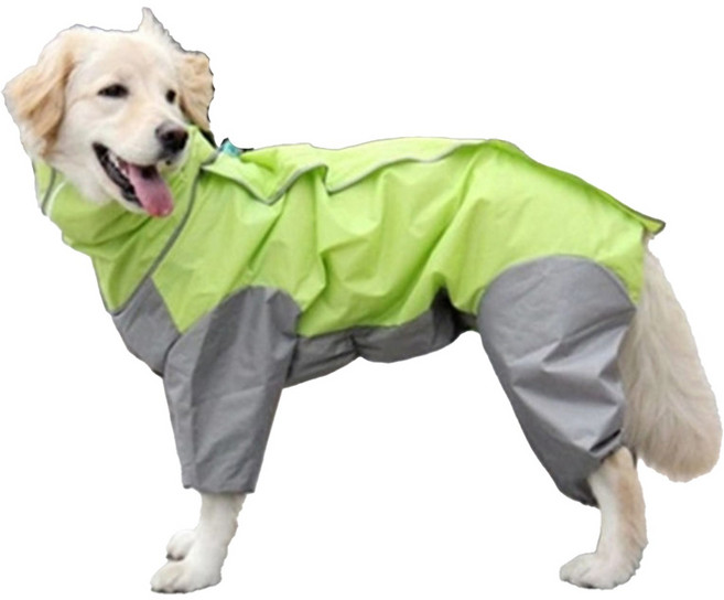 강아지 아웃도어 판초 우비 레인코트 바람막이 안전 빛반사 소형견 중형견 대형견 방수 올인원 우비