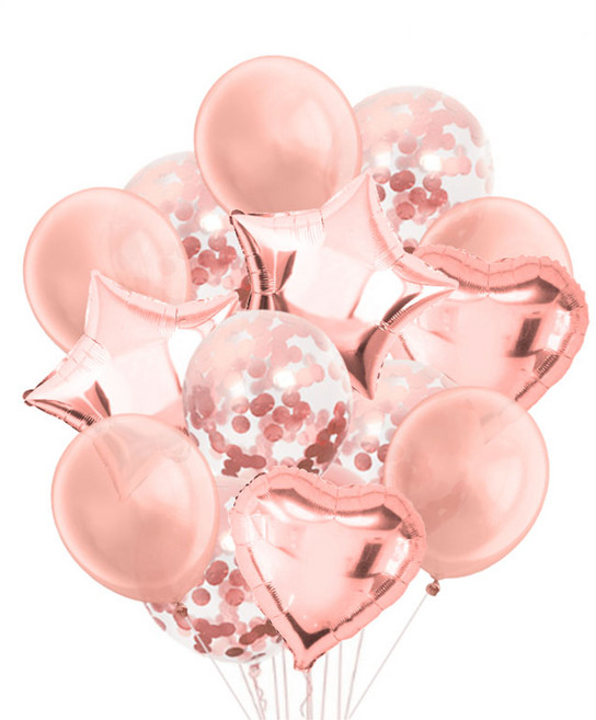 브로키 풍선모음 파티풍선 세트, 로즈골드, 1세트