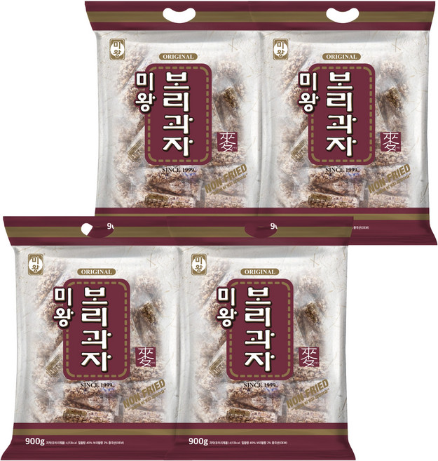 미왕 보리과자 (물티슈10매증정), 900g, 4개