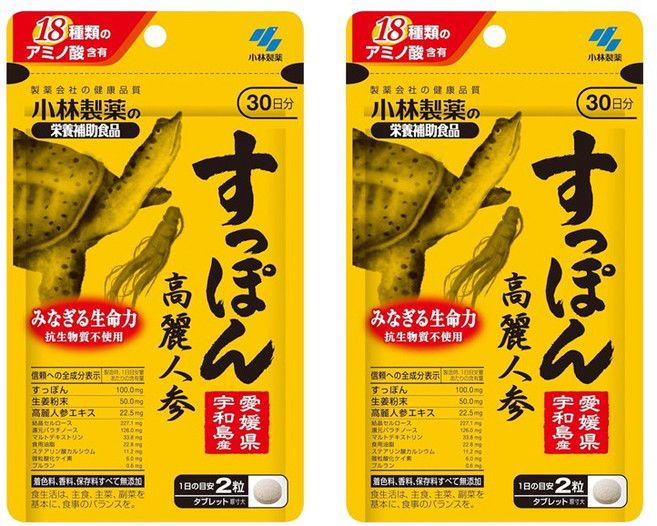 슷퐁 자라 고려인삼 60정 30일분 고바야시 제약 일본 x 2개