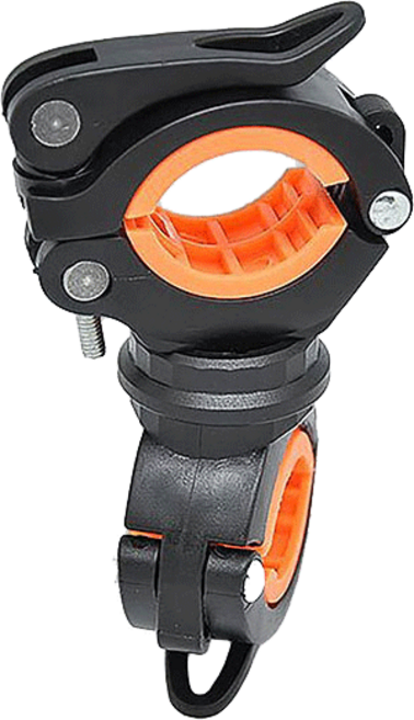 메이크스피드 360도 회전 멀티형 자전거랜턴 거치대, 블랙오랜지, 1개