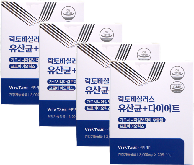 [정품] 비타테미 락토바실러스 다이어트 유산균 프로바이오틱스, 90g, 4개