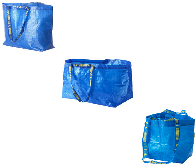 [이케아정품] 이케아 시그니처 사이즈 쇼핑 장바구니 3종 세트, 1세트, 블루