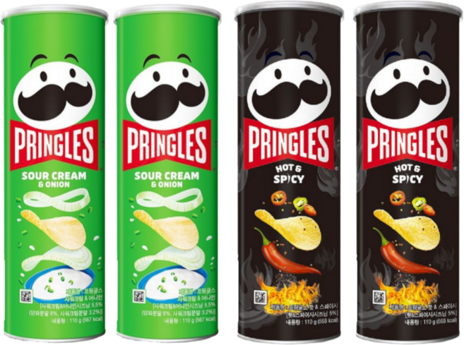 프링글스 110G 2종 양파맛2 + 매운맛2