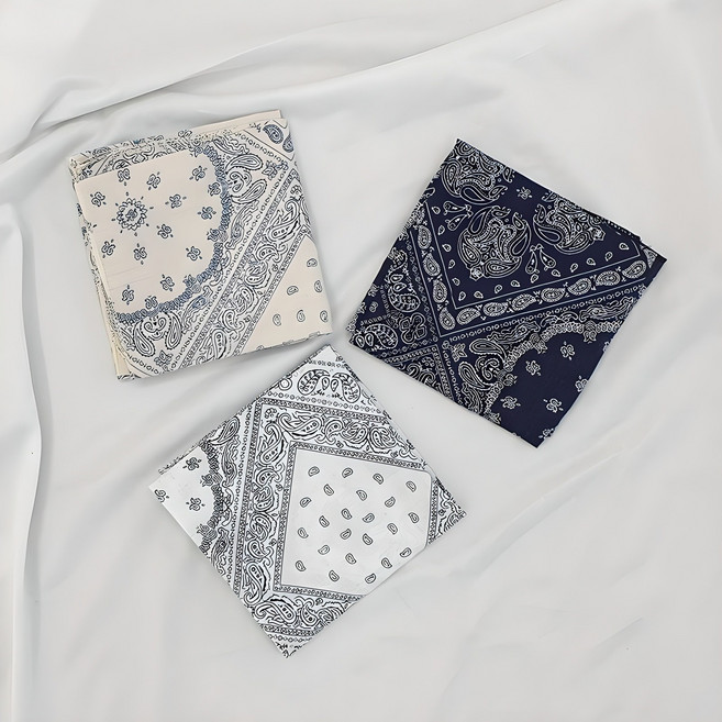 아사면 면 손수건 스카프 머플러 목 선물 3매