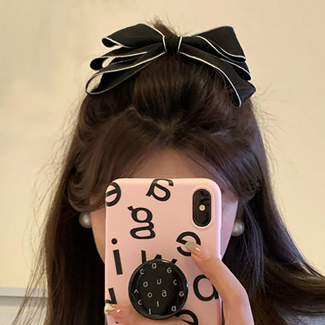 블링살롱 플레르 클래식 리본 헤어핀 2컬러 헤어클립 셀프 웨딩 스냅촬영 반머리핀 여신 헤어 자동핀