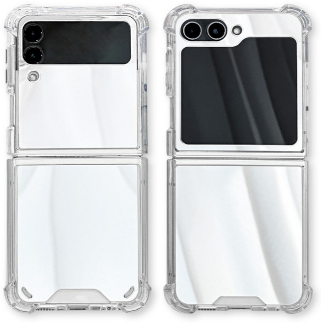 영스피플 심플 미러 Z플립 호환 케이스 7 6 5 4 3 TPU 젤하드 아크릴 거울 디자인