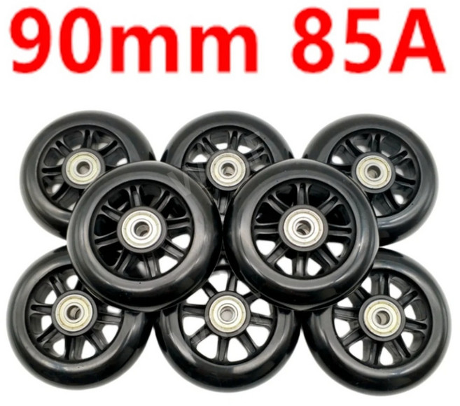 롤러 스케이트 휠 부품 세라믹베어링 블레이드 속도 90mm 8개 90x24mm 85a, 90mm abec-9