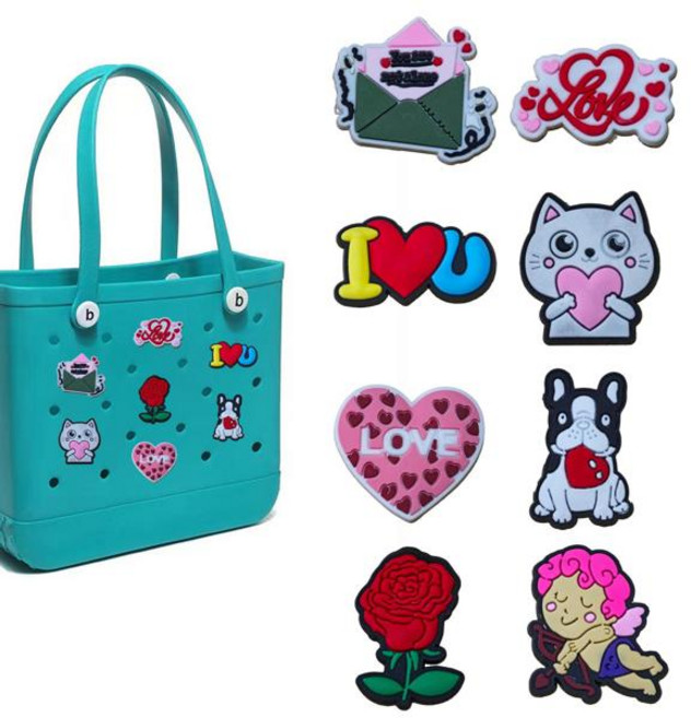 호환 Bogg Bag 진주용 참 Bogg Bag 액세서리용 나비 체인 사랑 Simply Southern Beach Tote와 호환되는 참, 01 빠른, [18] X