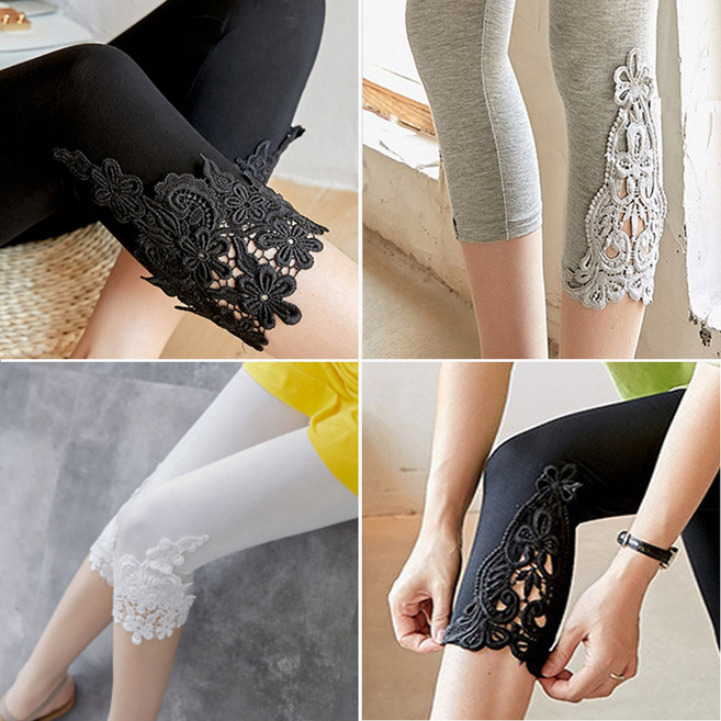 7부 빅사이즈 레깅스 여름 레이스