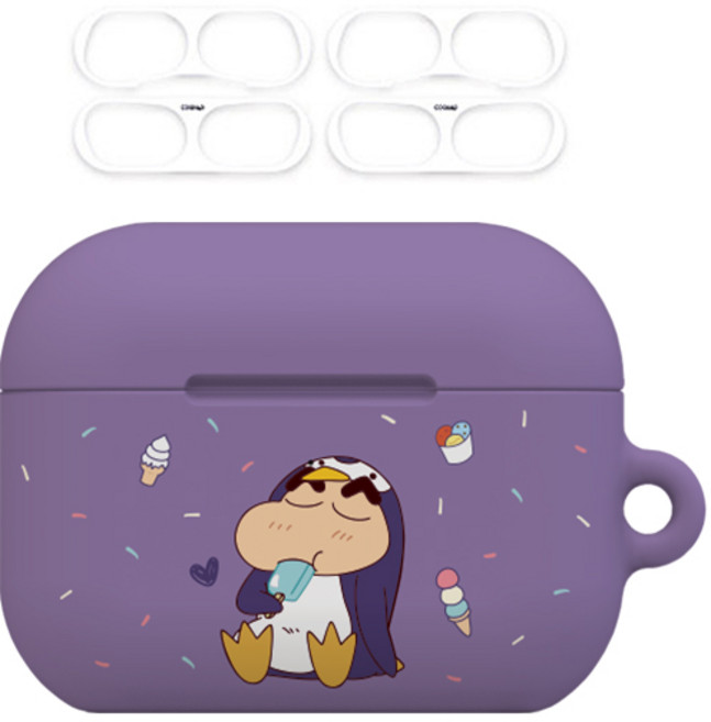 짱구 위티 하드 케이스+철가루방지스티커, 에어팟프로2세대, 펭귄 짱구, 1개