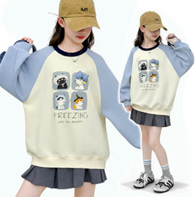 고양이나그랑맨투맨 티셔츠