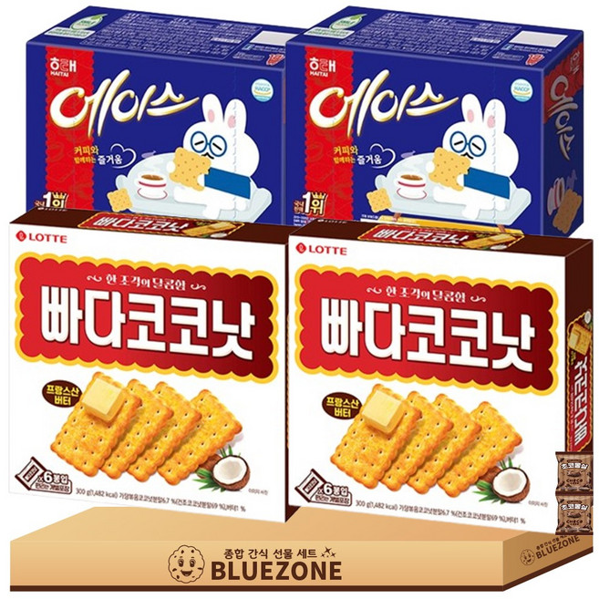 비스켓 세트 롯데 빠다코코낫300g 2개 에이스360g 2개 몽실22g 2개, 1.32kg, 1개