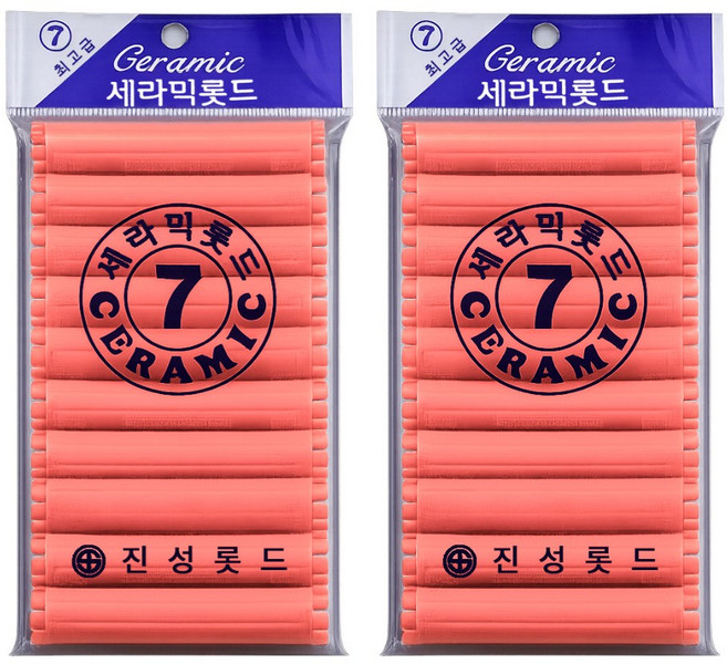 오라이브 진성 셀프파마 세라믹 헤어 롯드 7호, 2개, 주황