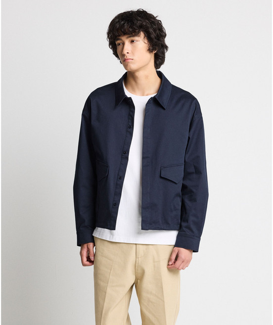 [STCO] 남성 라이트 코튼 트러커 세미오버핏 네이비