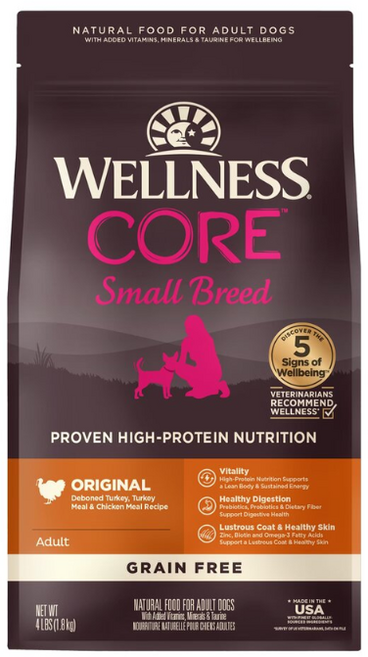 WELLNESS CORE 無穀小型犬犬糧 火雞肉 高蛋白質, 5.4kg, 1個, no this value