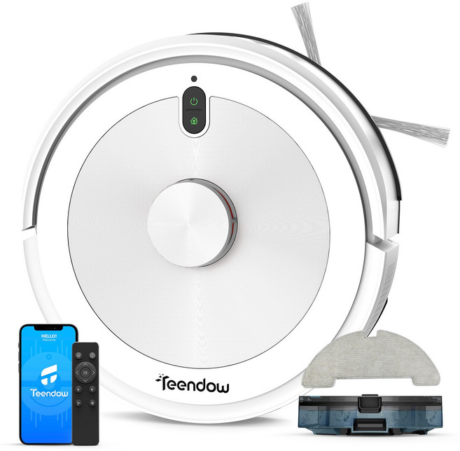 틴도우 LDS 센서 물걸레 로봇청소기 맵핑 기능 포함+1년 보증, 화이트, D10S