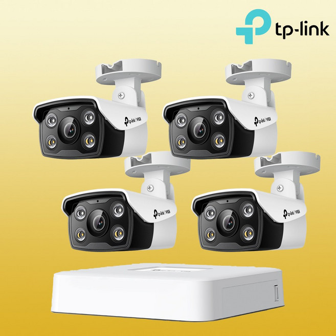 티피링크 [ CCTV 4대 자가설치 세트] CCTV VIGI C330(2.8mm)*[4개] + VIGI NVR1104H-4P 4채널 PoE 녹화기, VIGI-C330-SET-4, 1개