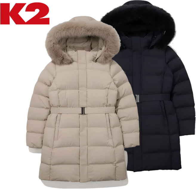 [매장발송] K2 여성 구스다운 롱패딩 후드패딩 잠바 자켓 캠핑 낚시 골프 운동 사무실 출퇴근 점퍼