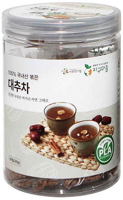 지구마을 옥수수전분 생분해필터 PLA 삼각티백 전통차 대추차, 1g, 1개, 30개입