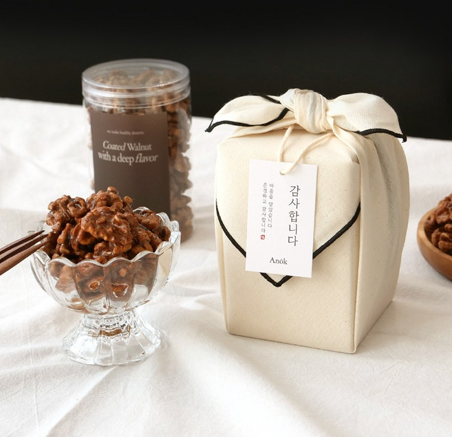 아녹 호두정과 선물세트 답례품 견과류 호두강정 쇼핑백포함 선물, 1세트