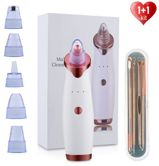 아쿠아 필링기 워터 초음파 갈바닉 마사지기 스킨 스크러버 나노 스파이어 스티머 페이셜 모공 클리너 엑스폴리에이터 여드름, 세트 6