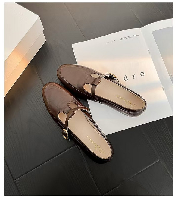 T字帶復古平底單鞋 樂福鞋 瑪麗珍鞋 法式淺口百搭女鞋