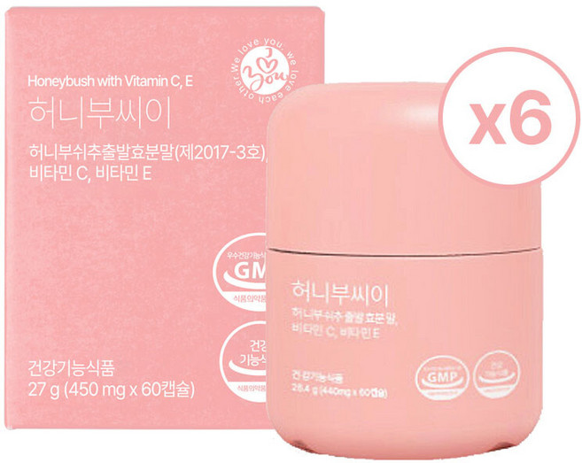 옹쌔므옹땜 허니부씨이 6박스 360캡슐 (6개월), 6개, 60정