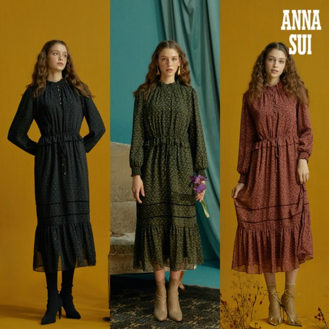 16.[최초가 129000원] ANNA SUI 메탈릭 쉬폰 원피스 1종