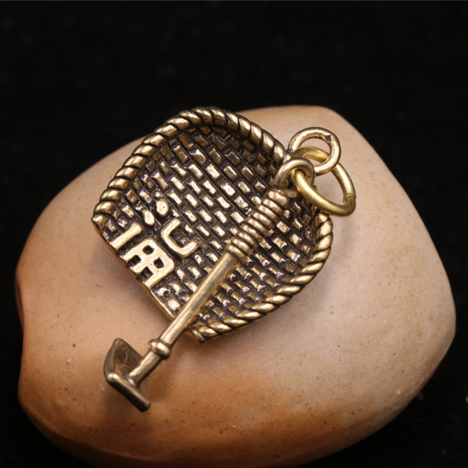 뚱보 2매입 황동 풍수 악세사리 열쇠고리 부자재, 복조리 황동, 2개