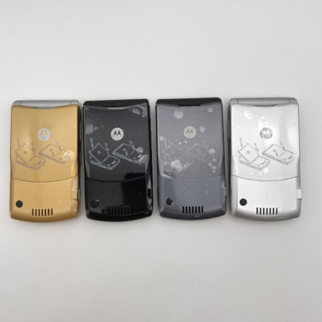 Motorola RAZR V3i 리퍼브-오리지널 1.3MP 분리형 배터리 710mAh 휴대폰 도매 무료, 01 은, 01 Simple set