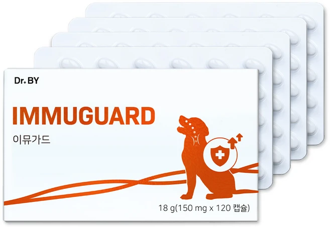 닥터바이 이뮤가드 강아지 기관지 영양제 호흡기 면역 케어 기침 콧물, 1세트, 면역/항산화, 120정 - 쿠팡