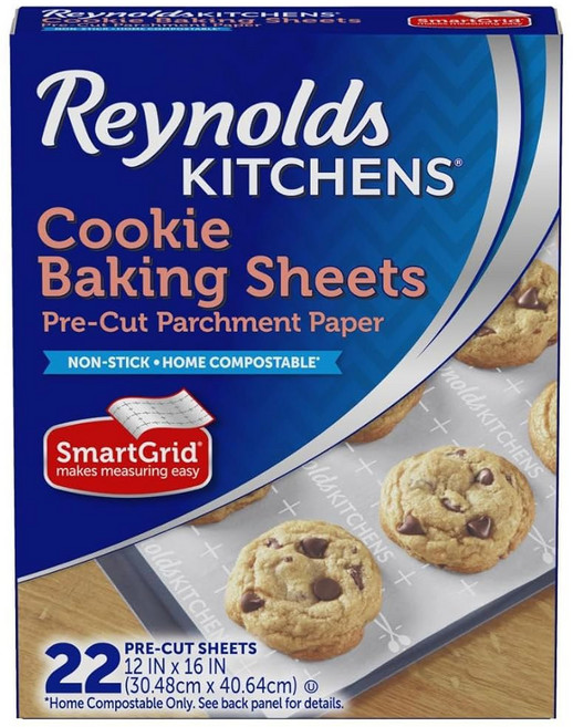 레이놀즈 키친 쿠키 베이킹 시트 미리 자른 양피지 25개(4팩) 총 100장, Baking Sheets, 25 Count (Pack of 4)