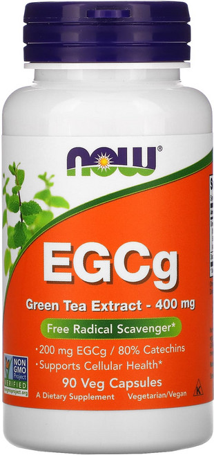 NOW Foods EGCG 녹차 추출물 400mg 베지 캡슐 90정, NOWFoodsEGCG녹차추출물400mg베지캡슐90정, 1개