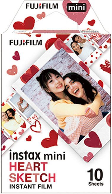 FUJIFILM instax mini 拍立得底片 (10張/盒), 愛心風格, 1個