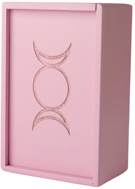 CRAFTERIAN 핑크 나무 타로 카드 박스/케이스/홀더 - 대부분의 표준 사이즈 카드용박스 크기 13.7 x 8.9 4.9cm5.51 3.54 1.96인치 161962, CRAFTERIAN 핑크 나무 타로 카드 박스/케이스/